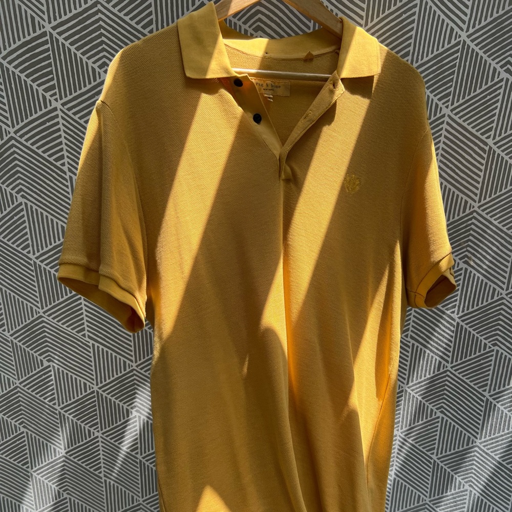 Rag and Bone yellow mustard polo xl